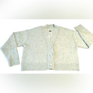 NWT’s American Eagle Outfitters Light Aqua Blue Ribbed Hem Cropped Knit Cardigan